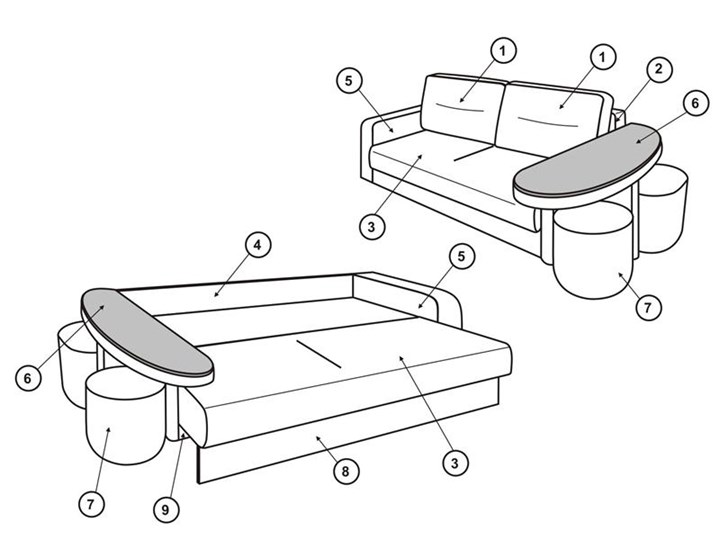 Прямой диван Сантана 4 БД со столом (НПБ) в Шахтах - изображение 1